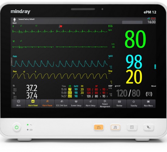 Монитор ePM 12 Стандарт с сенсорным экраном, с термопринтером, и с модулем  капнометрии в боковом потоке (взрослым-детям)